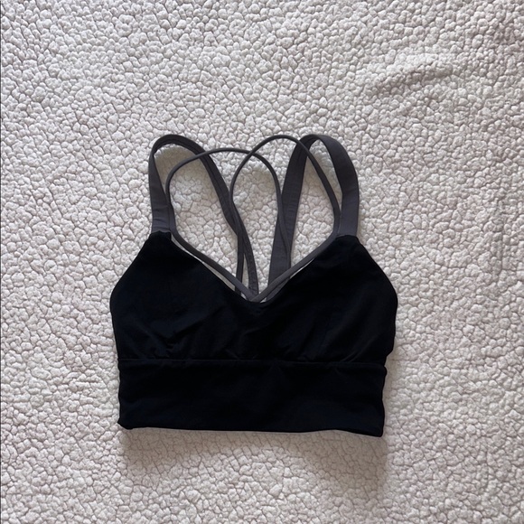Lululemon Athletica Black and Gray Cross-Strap Sports Bra - Picture 3 of 8